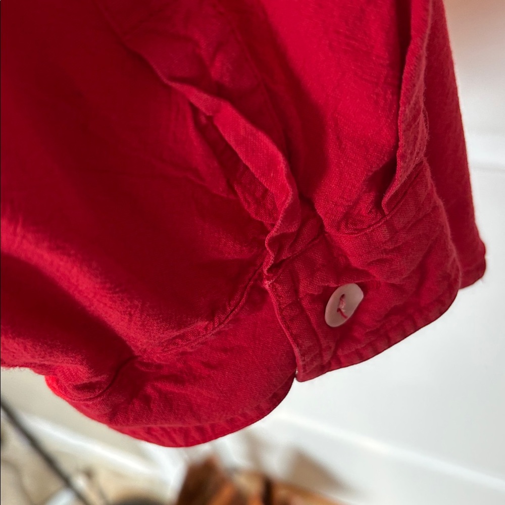 Maggie Barnes Vibrant Red Casual Button Down Shirt - Picture 4 of 4